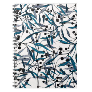 Floral print. Ornament Natural curves. Pattern Notebook