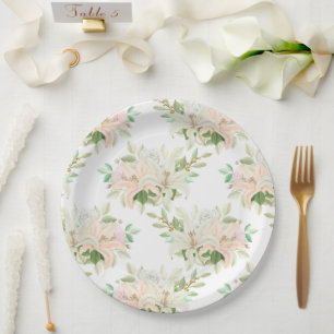 Floral Print Paper Plate