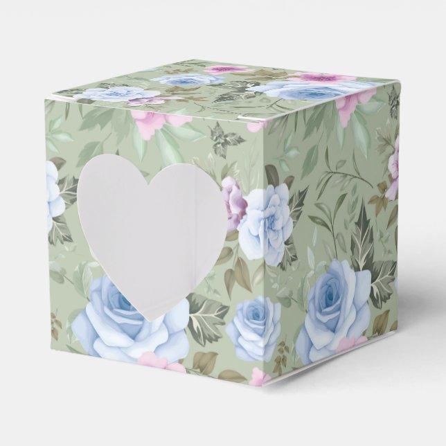 Floral Print Party Favour Box  (Front Side)