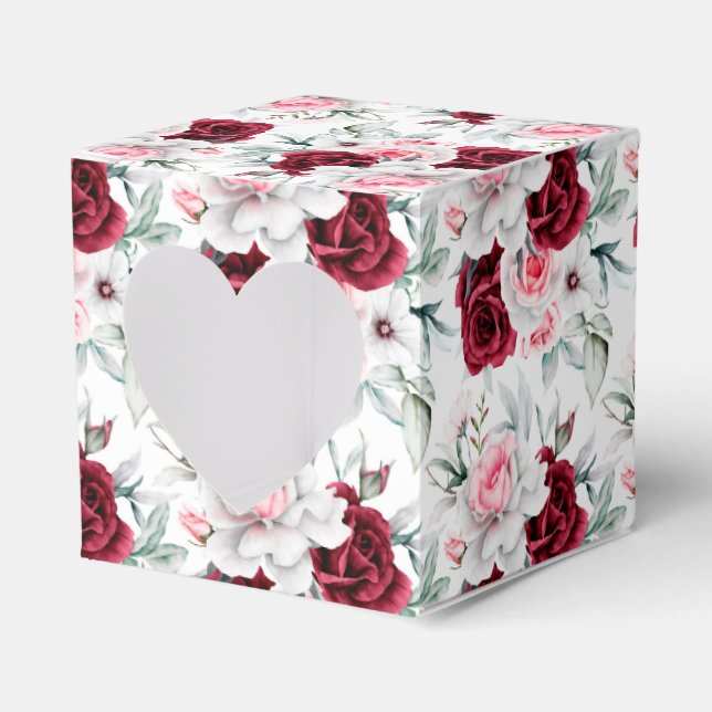 Floral Print Party Favour Box  (Front Side)