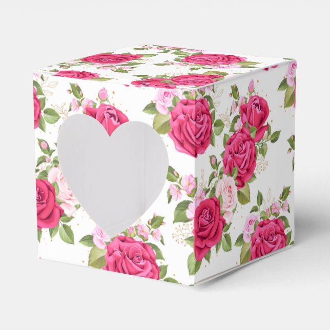 Floral Print Party Favour Box  (Front Side)
