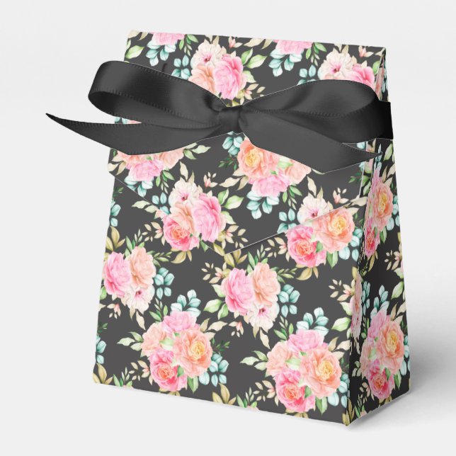 Floral Print Party Favour Box  (Front Side)