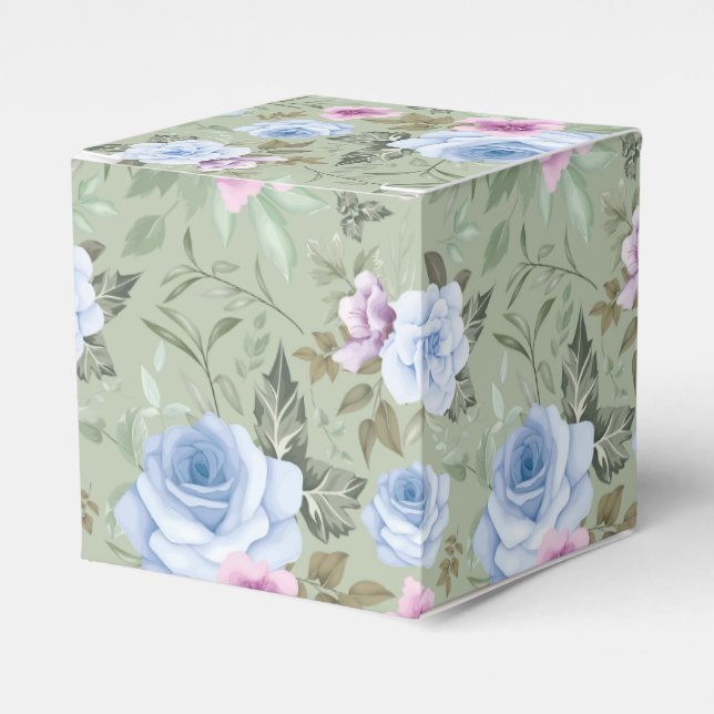 Floral Print Party Favour Box  (Front Side)