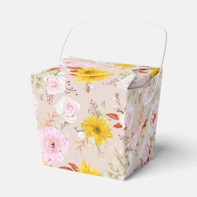 Floral Print Party Favour Box  (Front Side)