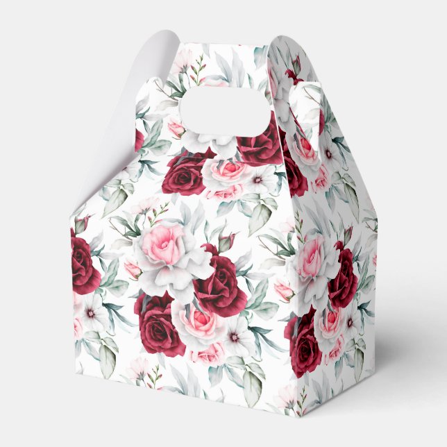 Floral Print Party Favour Box  (Front Side)