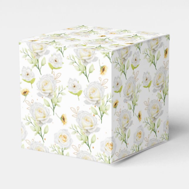 Floral Print Party Favour Box  (Front Side)