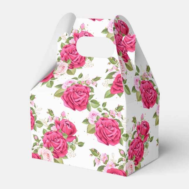 Floral Print Party Favour Box  (Front Side)
