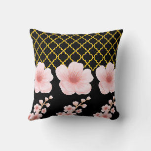 Floral print throw pillow, Vintage flower cushion, Cushion