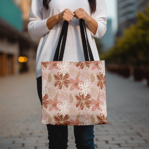 Floral Print Tote Bag, Stylish Flower Design Bag