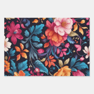 Floral Print Wrapping Paper Sheet