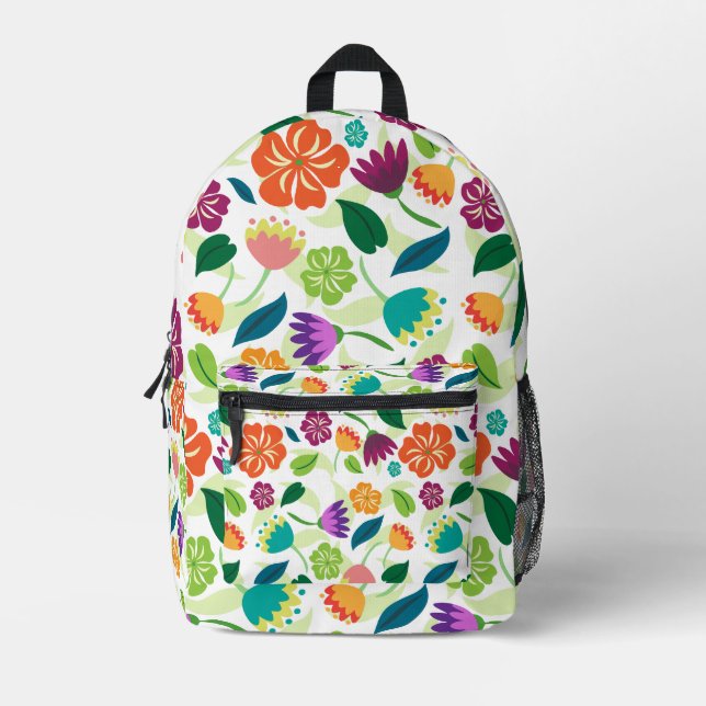 Floral  printed backpack (Front)