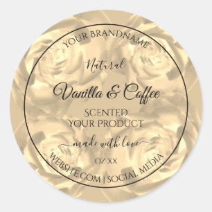 Floral Product Labels Beige Roses Cream Colours