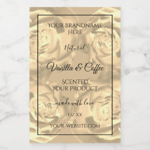 Floral Product Labels Beige Roses Cream Colours