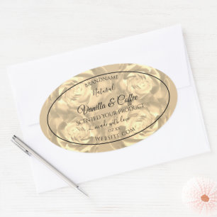 Floral Product Labels Beige Roses Cream Colours