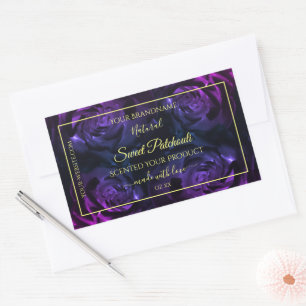 Floral Product Labels Pink Purple Flowering Roses
