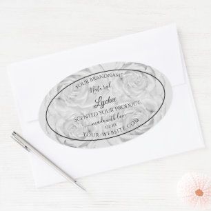 Floral Product Packaging Labels Light Grey Roses