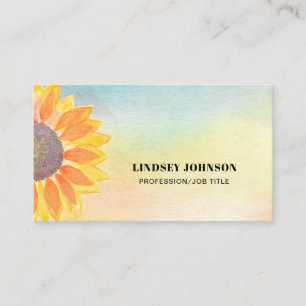 Floral Profession Job Title Watercolor Business Card