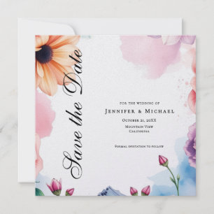 Floral Professional Minimalist Modern Plain Save The Date