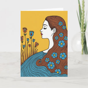 Floral Profile Mothers Day Card