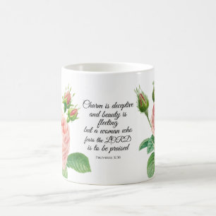 Floral Proverbs 31:30 Coffee Mug
