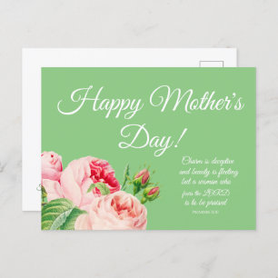 Floral Proverbs 31 Mother's Day Postcard