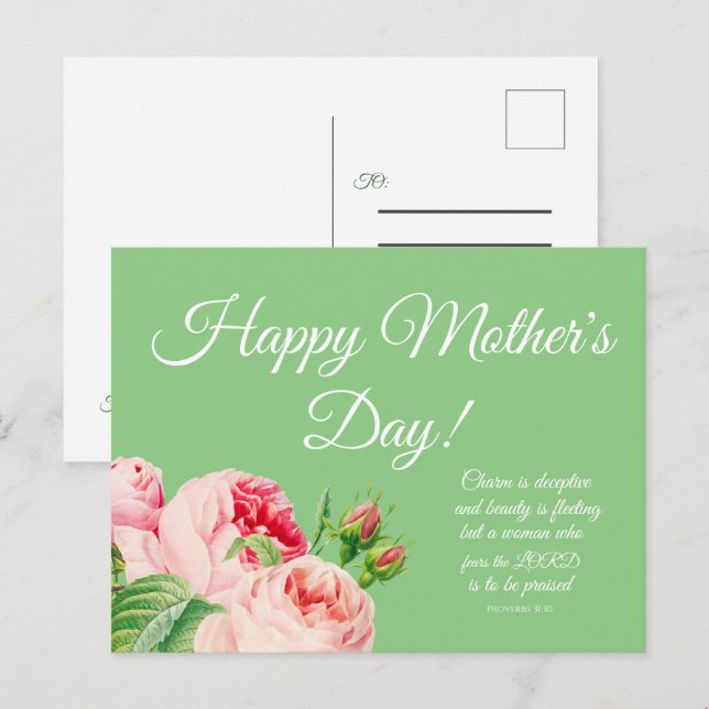 Floral Proverbs 31 Mother's Day Postcard (Front/Back)