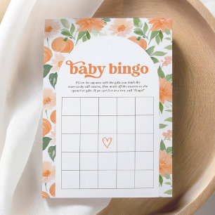 Floral Pumpkin Baby Shower Bingo Game Invitation