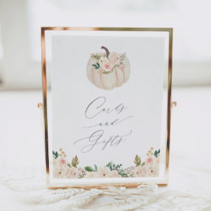 Floral Pumpkin Baby Shower Cards and Gifts Sign