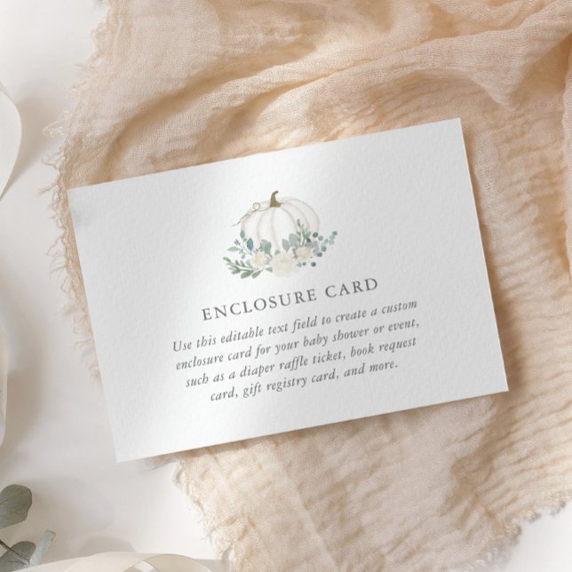Floral Pumpkin Baby Shower Custom Enclosure Card (Creator Uploaded)