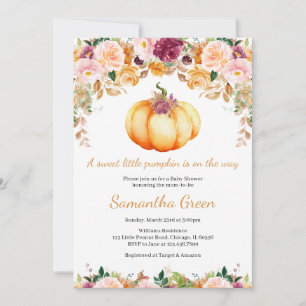 Floral Pumpkin Baby Shower Invitation