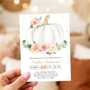 Floral Pumpkin Baby Shower Invitation