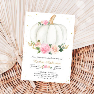 Floral Pumpkin Baby Shower Invitation