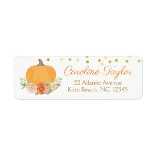 Floral Pumpkin Fall Baby Shower Watercolor