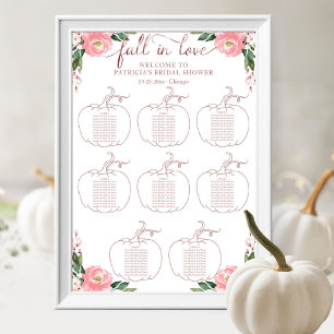 Floral Pumpkin Fall Bridal Shower Seating Chart