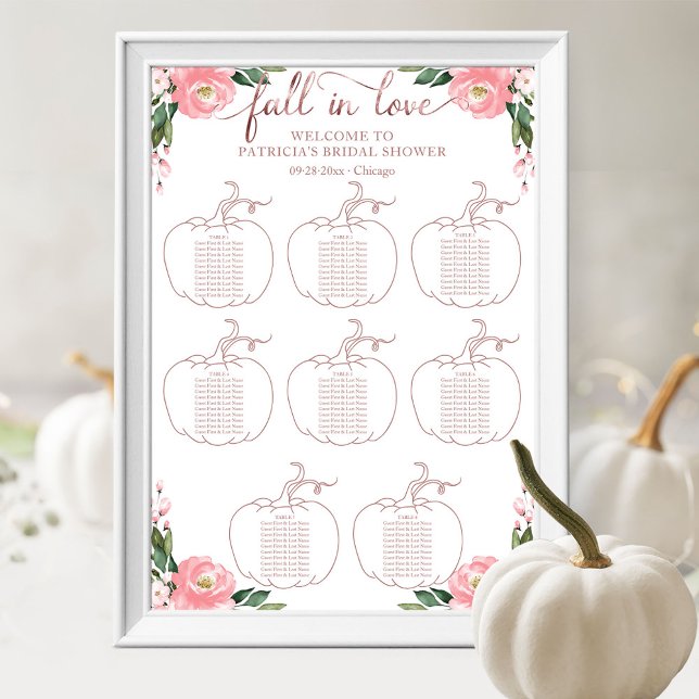 Floral Pumpkin Fall Bridal Shower Seating Chart (Creator Uploaded)