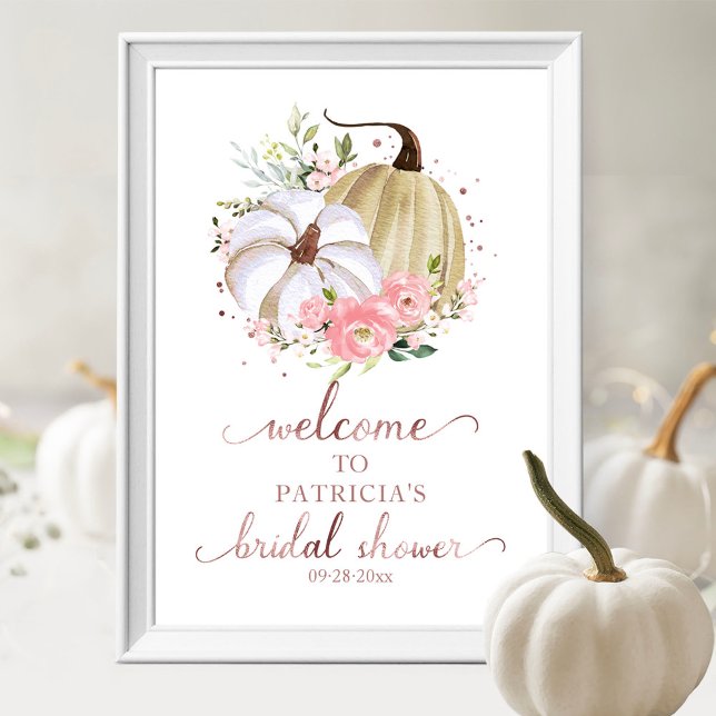 Floral Pumpkin Fall Bridal Shower Welcome Sign (Creator Uploaded)