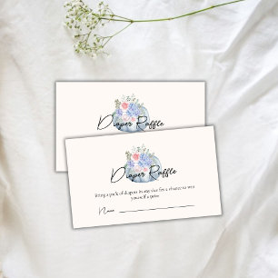 Floral Pumpkin Fall Diaper Raffle Baby Shower Enclosure Card