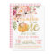 Floral Pumpkin First Birthday Invitation - Girl