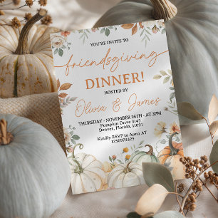 Floral Pumpkin Friendsgiving Invitation