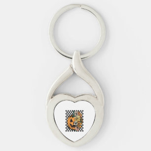 Floral Pumpkin Key Ring