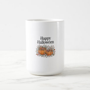 Floral Pumpkin Mug Elegant Halloween Gift