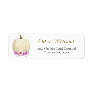 Floral Pumpkin Pink Floral Return Address Label