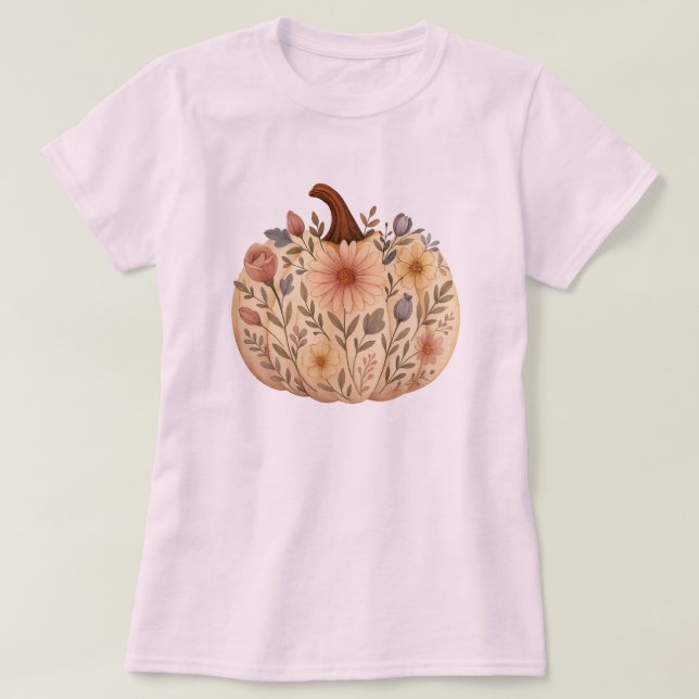 Floral Pumpkin T-Shirt (Design Front)
