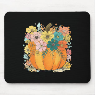 Floral Pumpkin Thanksgiving Cosy Autumn Fall Vibes Mouse Pad