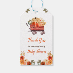 Floral Pumpkin Truck Baby Shower Gift Tags