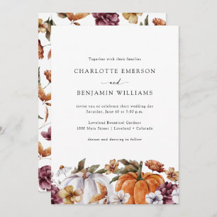 Floral Pumpkin Wedding Invitation