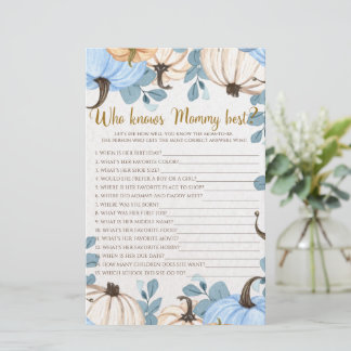 Floral pumpkin - Who knows mummy best shower game