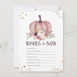 Floral Pumpkin Wishes for Baby\, Well Wishes Card