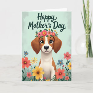 Floral Puppy Art Card