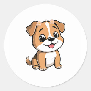Floral Puppy Cute Sticker – Soft Pastel Dog Lover 